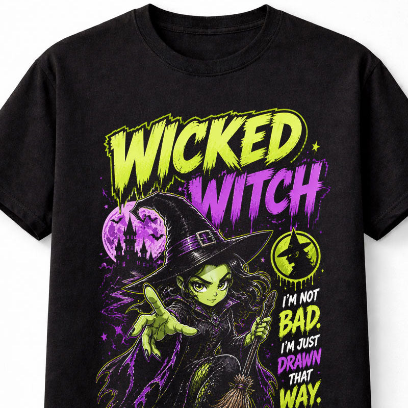 Wicked Witch Gothic Halloween Graphic Tee Spooky Witchy Unisex T-Shirt