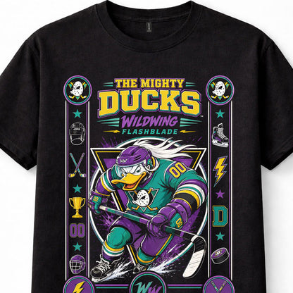 The Mighty Ducks Wildwing Flashblade Cartoon Graphic Unisex T-Shirt