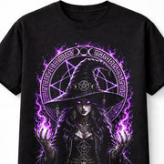 Witch Gothic Occult Moon Magic Pagan Black Unisex T-Shirt