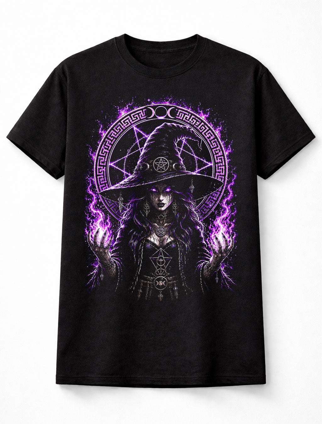 Witch Gothic Occult Moon Magic Pagan Black Unisex T-Shirt