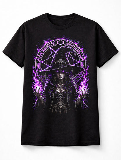 Witch Gothic Occult Moon Magic Pagan Black Unisex T-Shirt