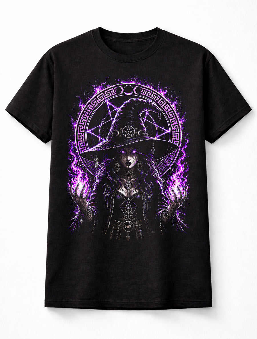 Witch Gothic Occult Moon Magic Pagan Black Unisex T-Shirt