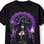 Witch Sorceress Occult Gothic Moon Magic Black Unisex T-Shirt