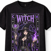 Witch Gothic Occult Magic Pentagram Purple Moon Spellcraft Unisex T-Shirt