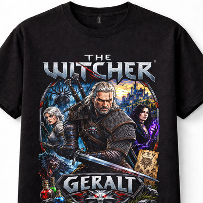 The Witcher Geralt Ciri Yennefer Fantasy RPG Gamer Unisex T-Shirt