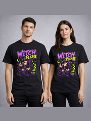 Witch Please Gothic Attitude Witch Cat Halloween Graphic Unisex T-Shirt