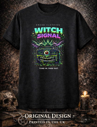 Witch Signal Radio Music Unisex Toxic Gothic Glitch Horror Graphic T-Shirt