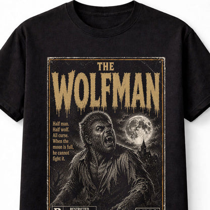 Wolfman Werewolf Horror Movie VHS Full Moon Gothic Unisex T-Shirt