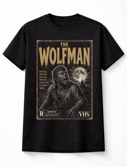 Wolfman Werewolf Horror Movie VHS Full Moon Gothic Unisex T-Shirt