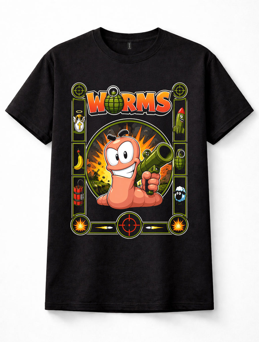Worms Team17 Retro PC Amiga Artillery Strategy Video Game Unisex T-Shirt