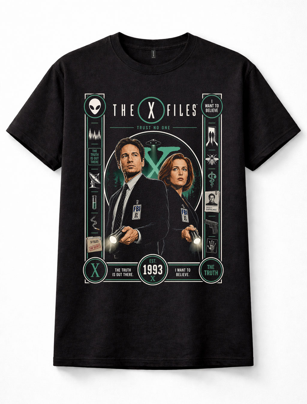 The X-Files Mulder Scully FBI Sci Fi TV Series Unisex T-Shirt