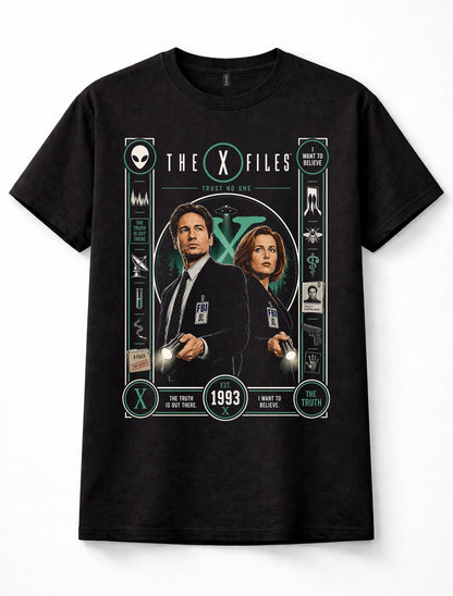 The X-Files Mulder Scully FBI Sci Fi TV Series Unisex T-Shirt