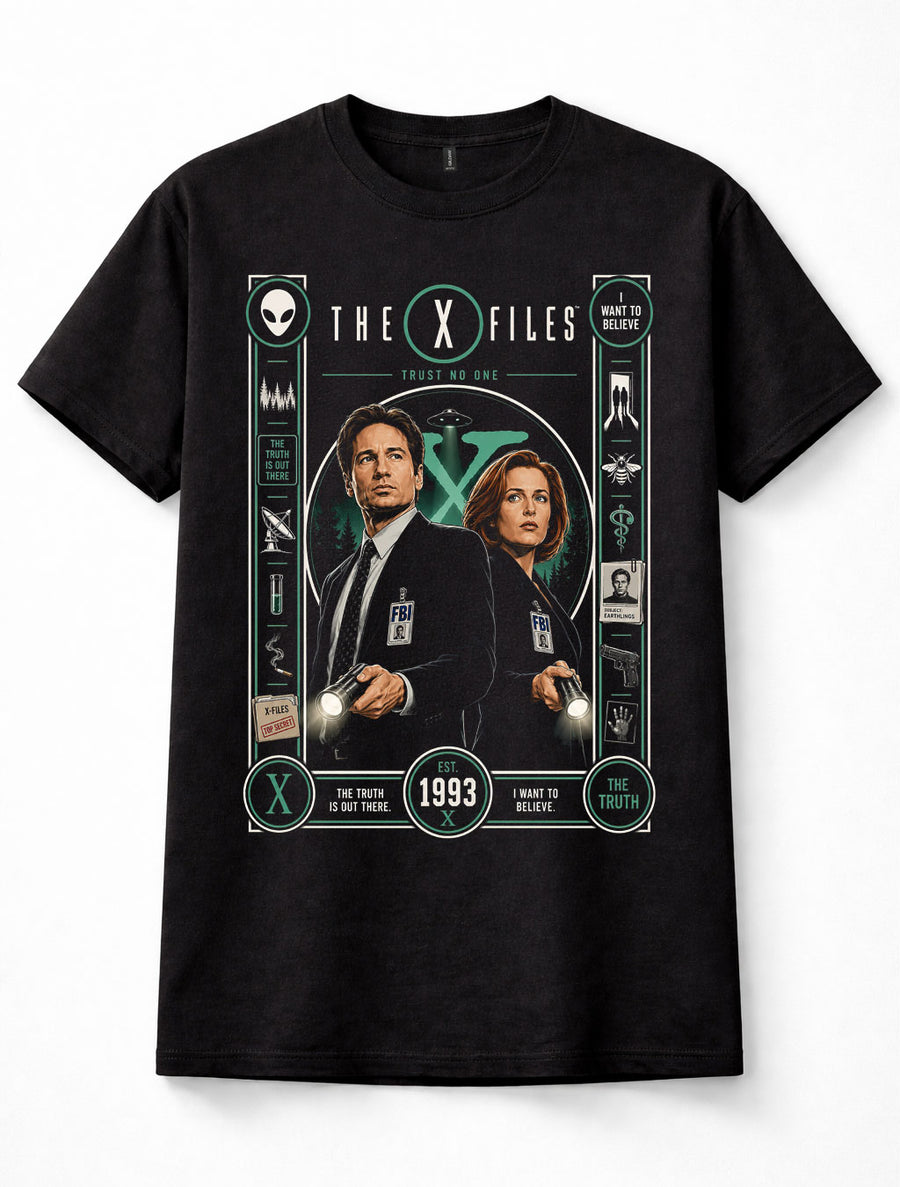 The X-Files Mulder Scully FBI Sci Fi TV Series Unisex T-Shirt