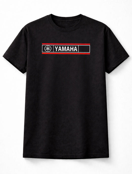 Yamaha Motorcycle Logo Graphic T-Shirt Classic Motorbike Brand Racing Style Fan Tee Minimal Stripe Design Unisex Shirt for Adults & Kids