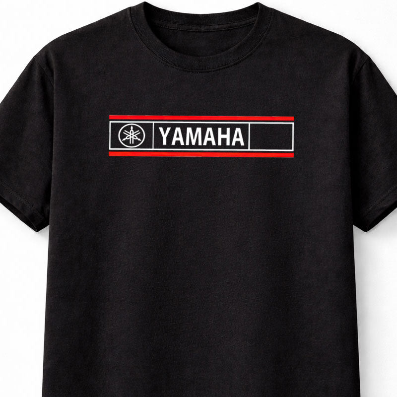 Yamaha Motorcycle Logo Graphic T-Shirt Classic Motorbike Brand Racing Style Fan Tee Minimal Stripe Design Unisex Shirt for Adults & Kids