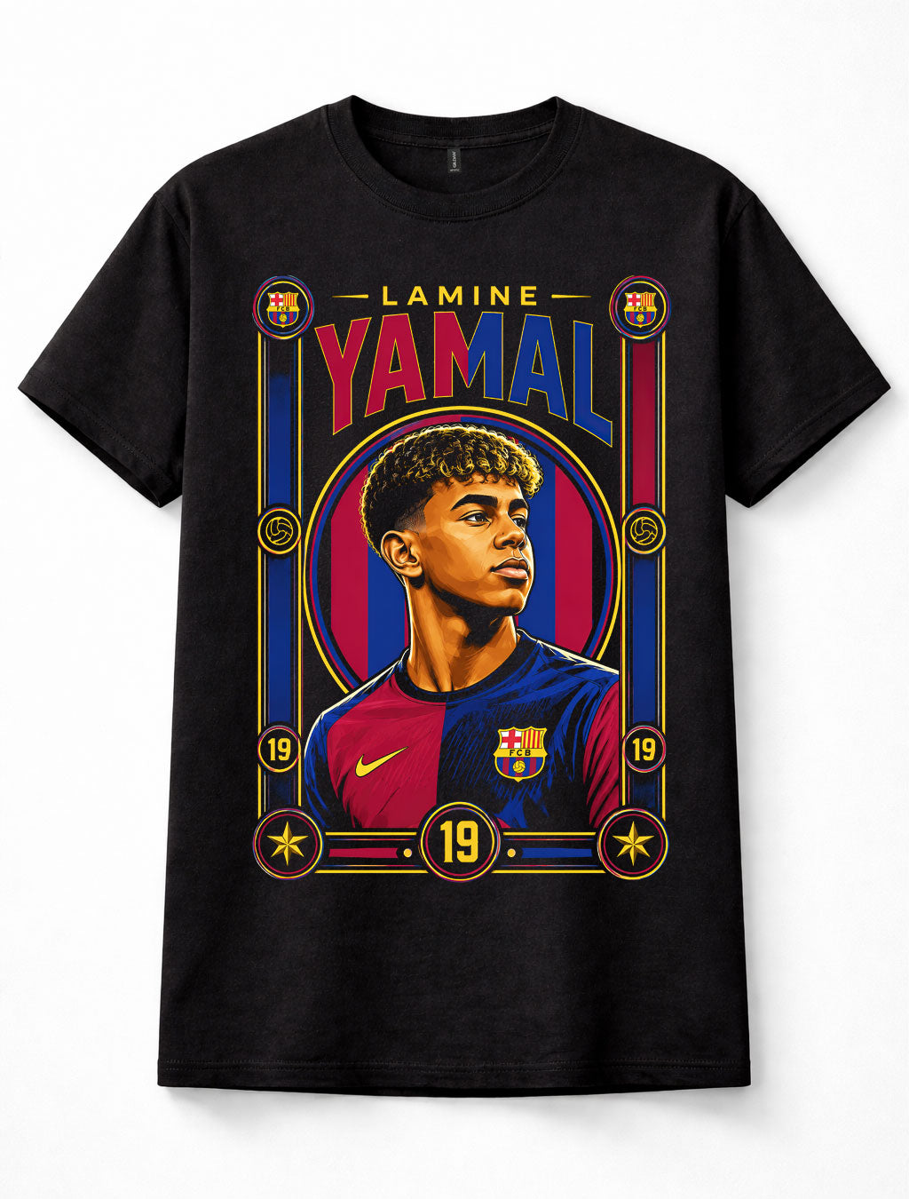 Lamine Yamal Barcelona FC Number 19 Spain Football Wonderkid Black Unisex T-Shirt