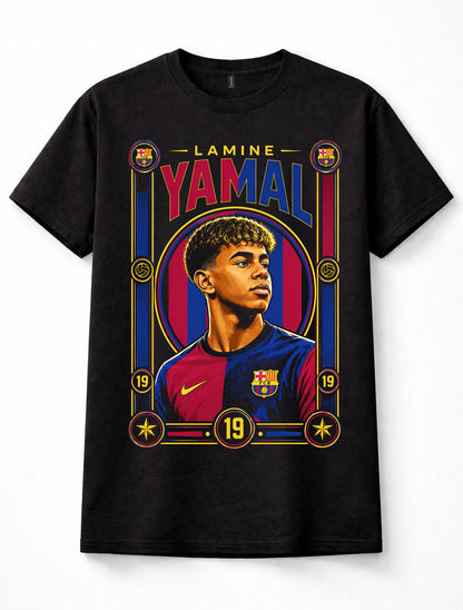 Lamine Yamal Barcelona FC Number 19 Spain Football Wonderkid Black Unisex T-Shirt