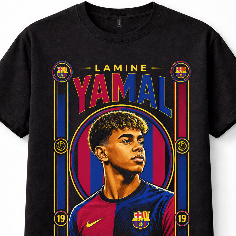 Lamine Yamal Barcelona FC Number 19 Spain Football Wonderkid Black Unisex T-Shirt