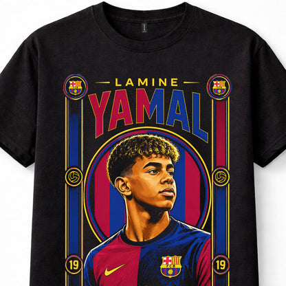 Lamine Yamal Barcelona FC Number 19 Spain Football Wonderkid Black Unisex T-Shirt