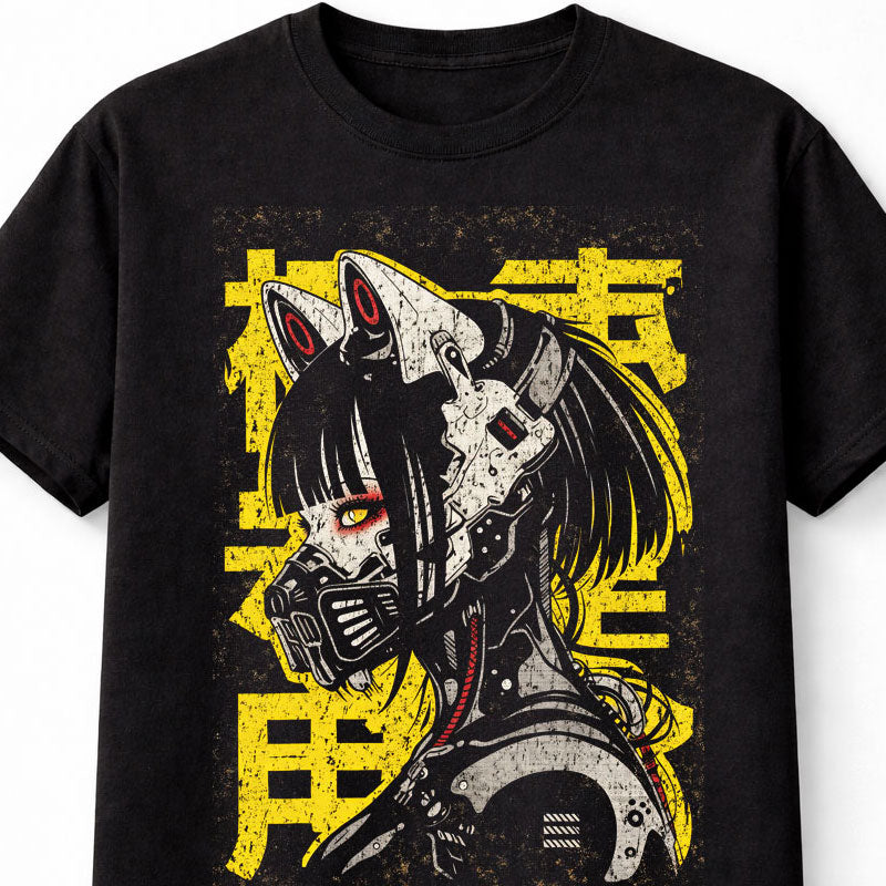 Gask Mask Rabbit Japanese Cyberpunk Y2K Retro Techwear Manga Anime  Adults & Kids Unisex T-Shirt