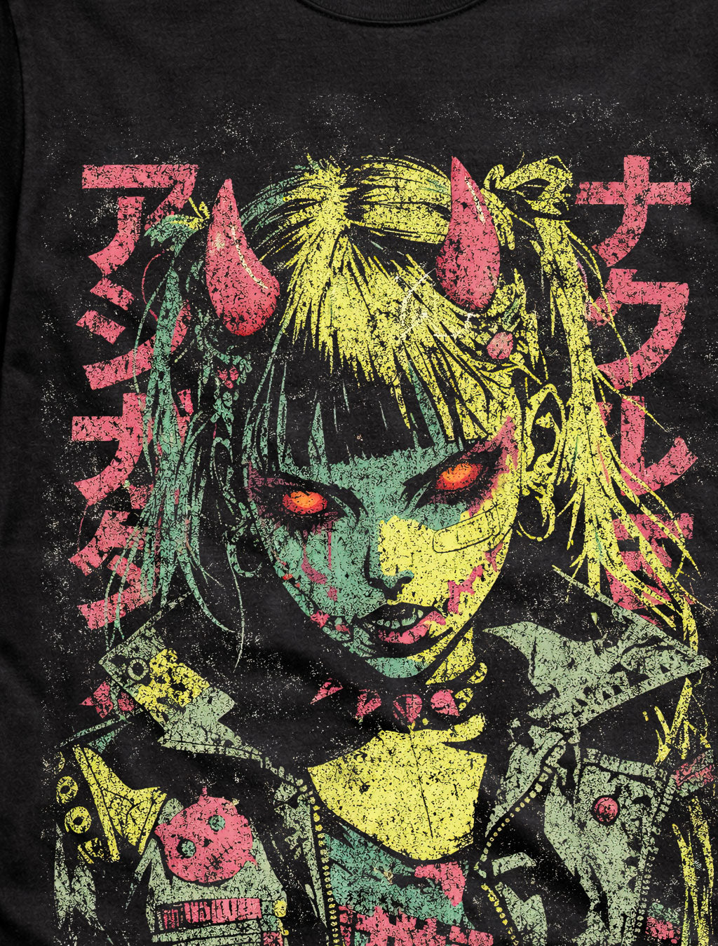 Demon Girl Japanese Cyberpunk Y2K Retro Techwear Manga Anime Adults & Kids Unisex T-Shirt