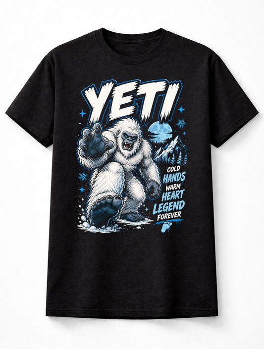 Yeti Abominable Snowman Cryptid Winter Legend Graphic Unisex T-Shirt