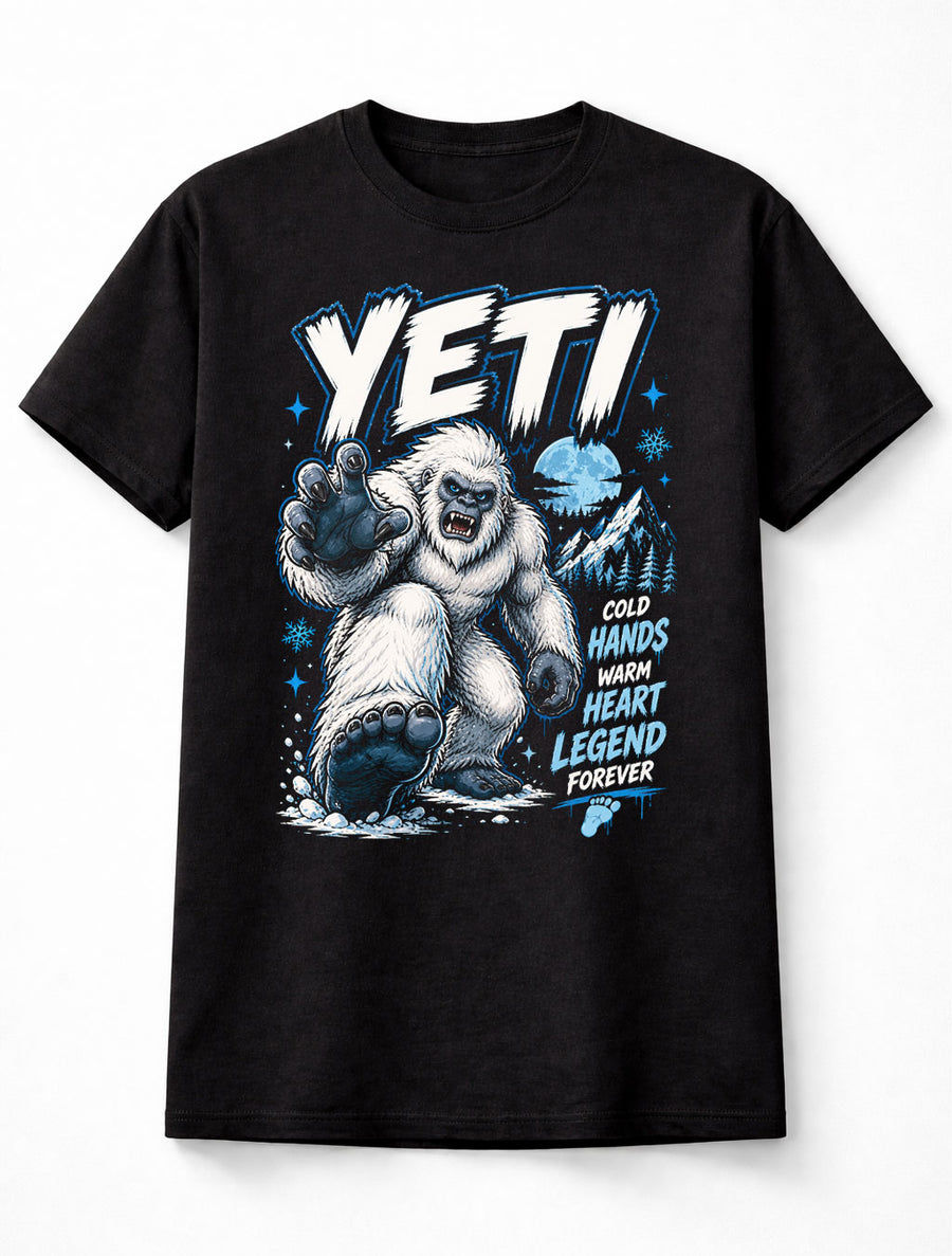 Yeti Abominable Snowman Cryptid Winter Legend Graphic Unisex T-Shirt
