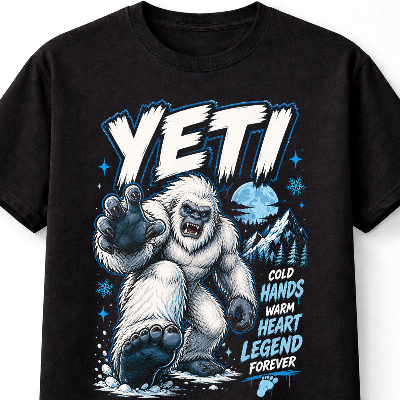 Yeti Abominable Snowman Cryptid Winter Legend Graphic Unisex T-Shirt