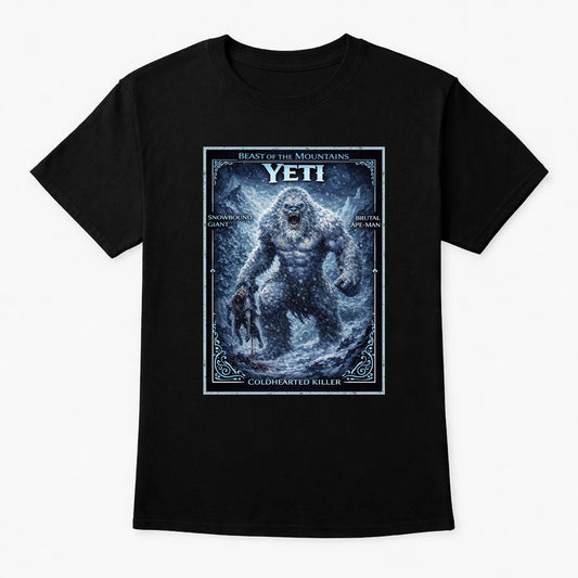 Gothic Yeti Hunter Unisex T-Shirt Savage Snow Monster Cryptid Horror Tee