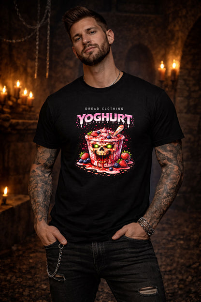 Yoghurt Skull Unisex Toxic Gothic T-Shirt Horror Dessert Blood Drip Dark Alt Tee