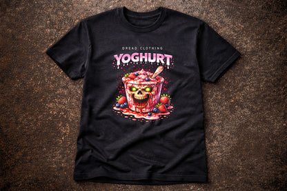 Yoghurt Skull Unisex Toxic Gothic T-Shirt Horror Dessert Blood Drip Dark Alt Tee