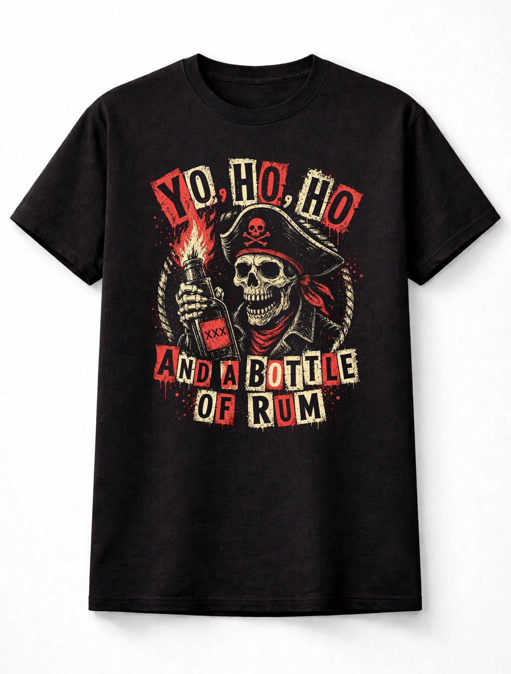 Yo Ho Ho Pirate Skull Buccaneer Rum Drinking Sailor Unisex T-Shirt