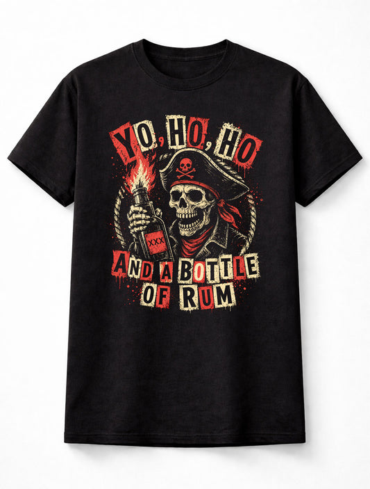 Yo Ho Ho Pirate Skull Buccaneer Rum Drinking Sailor Unisex T-Shirt