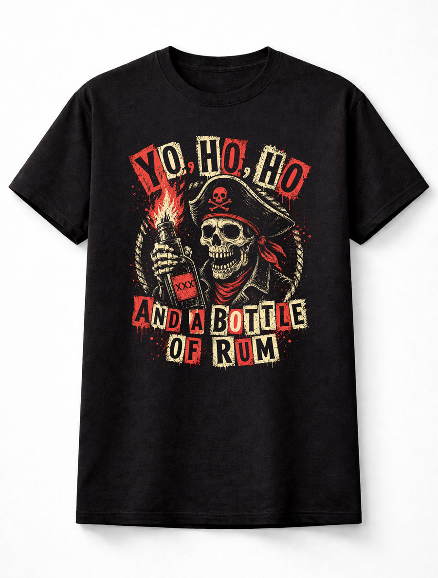 Yo Ho Ho Pirate Skull Buccaneer Rum Drinking Sailor Unisex T-Shirt