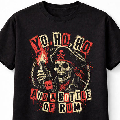 Yo Ho Ho Pirate Skull Buccaneer Rum Drinking Sailor Unisex T-Shirt