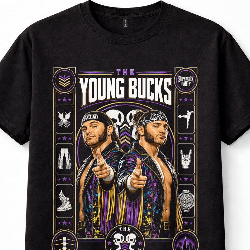 The Young Bucks AEW Superkick Party Tag Team Wrestling Unisex T-Shirt