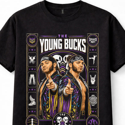 The Young Bucks AEW Superkick Party Tag Team Wrestling Unisex T-Shirt