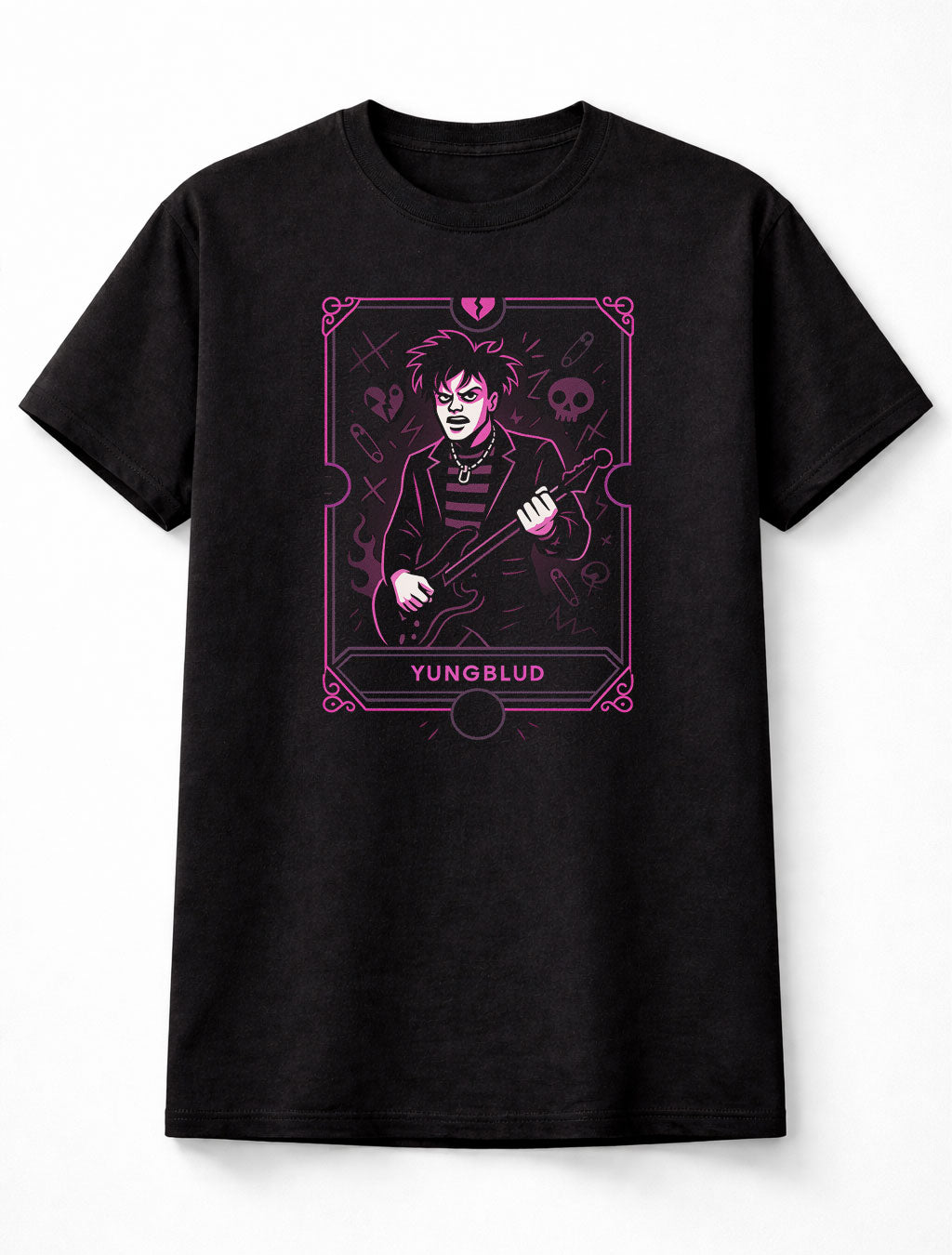 Yungblud T-Shirt Gothic Punk Tarot Unisex Black Graphic Tee