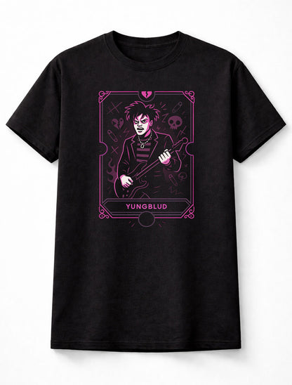 Yungblud T-Shirt Gothic Punk Tarot Unisex Black Graphic Tee