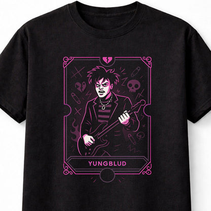 Yungblud T-Shirt Gothic Punk Tarot Unisex Black Graphic Tee