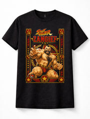 Street Fighter Zangief Red Cyclone Capcom Wrestling Game Black Unisex T-Shirt