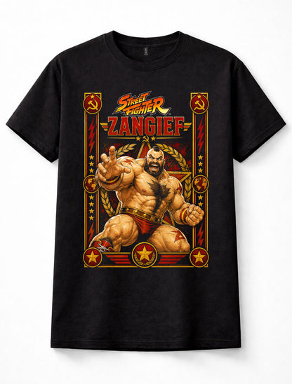 Street Fighter Zangief Red Cyclone Capcom Wrestling Game Black Unisex T-Shirt