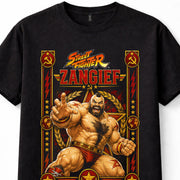 Street Fighter Zangief Red Cyclone Capcom Wrestling Game Black Unisex T-Shirt