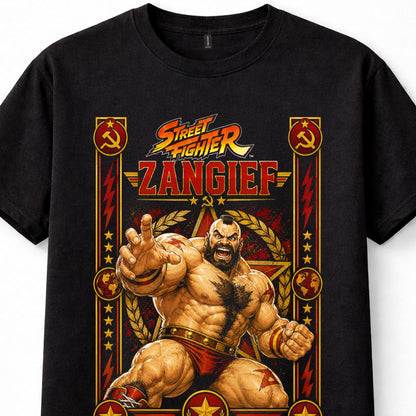 Street Fighter Zangief Red Cyclone Capcom Wrestling Game Black Unisex T-Shirt