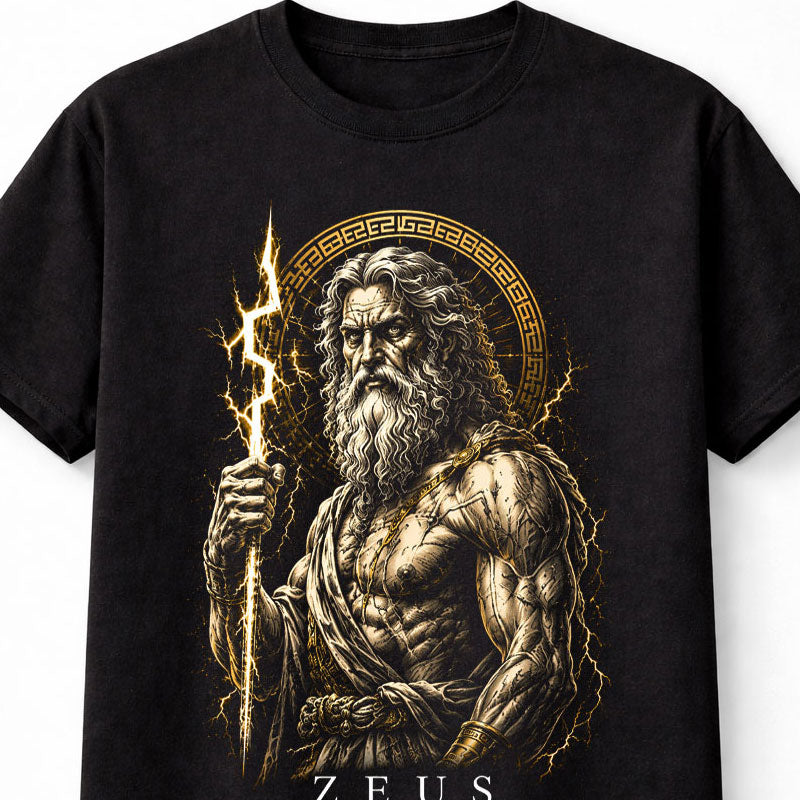 Zeus Greek God of Thunder Lightning Mythology Unisex T-Shirt