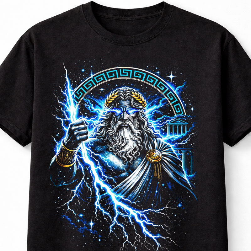 Zeus Greek God Lightning Thunder Mythology Graphic Unisex T-Shirt