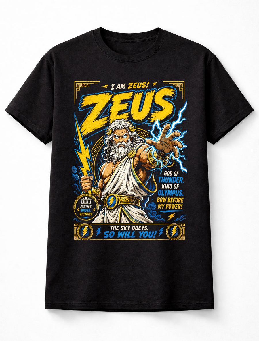 Zeus Greek God of Thunder Olympus Lightning Unisex T-Shirt