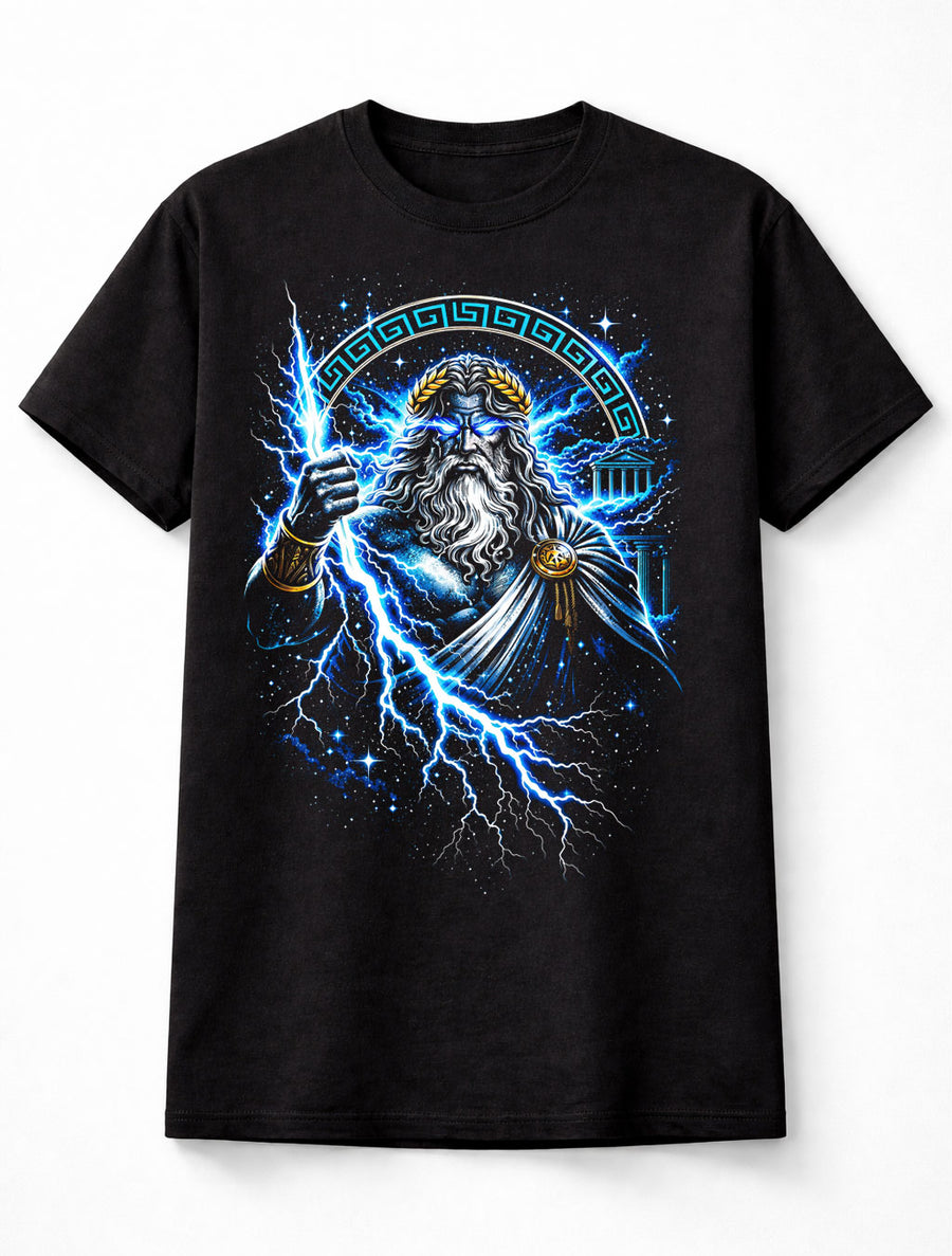 Zeus Greek God Lightning Thunder Mythology Graphic Unisex T-Shirt