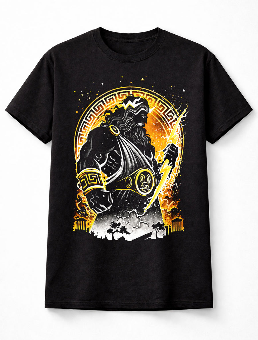 Zeus Greek God Lightning Thunder Mythology Graphic Unisex T-Shirt