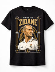 Zinedine Zidane Real Madrid Number 5 France Football Legend Black Unisex T-Shirt